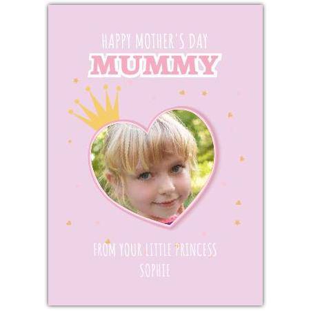 Pink Heart Photo Mothers Day Greeting Card