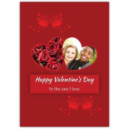 Valentines Day Roses Heart Photo Greeting  Card