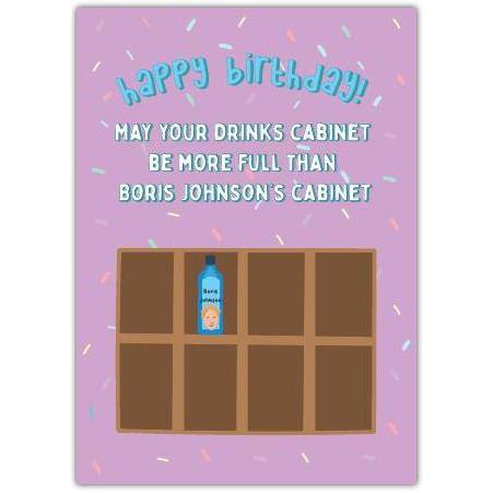 Happy Birthday Funny Borris Booze Greeting Card