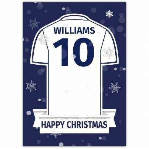 Soccer Jersey Christmas Greeting - White Card