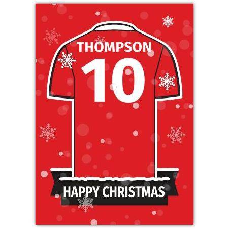 Soccer Jersey Christmas Greeting - Red Card