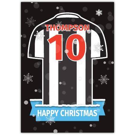 Soccer Jersey Christmas Greeting - Black & White Card