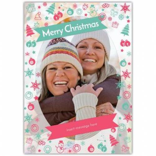 Merry Christmas Pastel Photo Greeting Card
