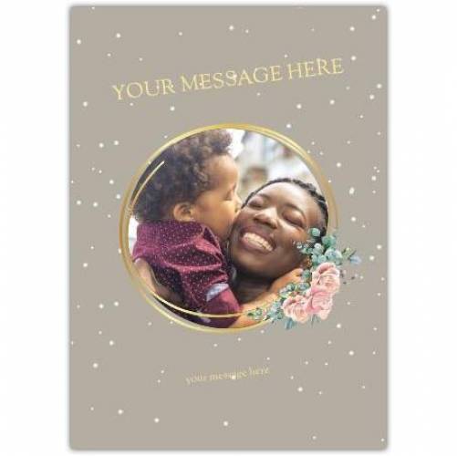 Any Message Floral Wreath Photo Greeting Card
