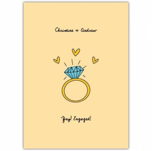 Engagement Ring Hearts Greeting Card