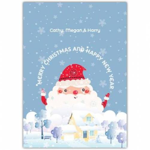 Merry Christmas Santa House Greeting Card