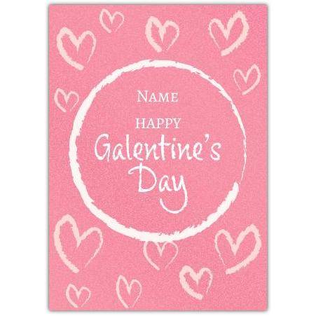 Happy Galentine's Day Pink Card