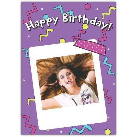 Happy Birthday 1-photo Purple Card