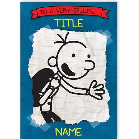 Diary of a wimpy kidblue greeting card personalised a5dandwk00001ed
