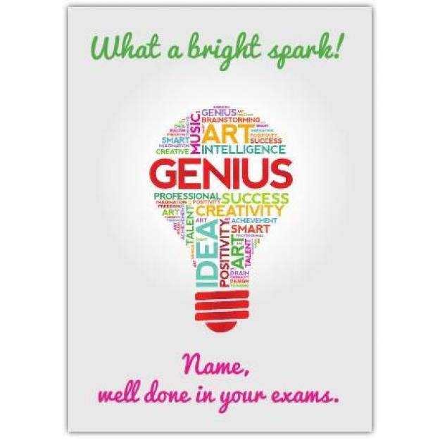 Exams genius greeting card personalised a5pzw2016002768