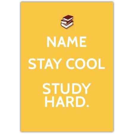 Keep Calm study greeting card personalised a5pzw2016002773