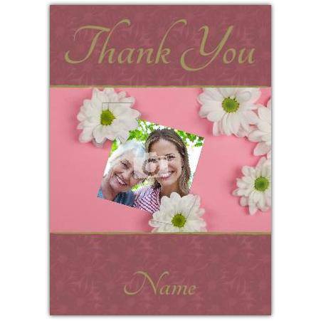 Thank you pink greeting card personalised a5pzw2016002826
