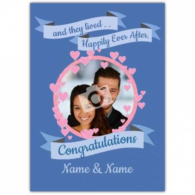Happily ever after wedding greeting card personalised a5pzw2016003002