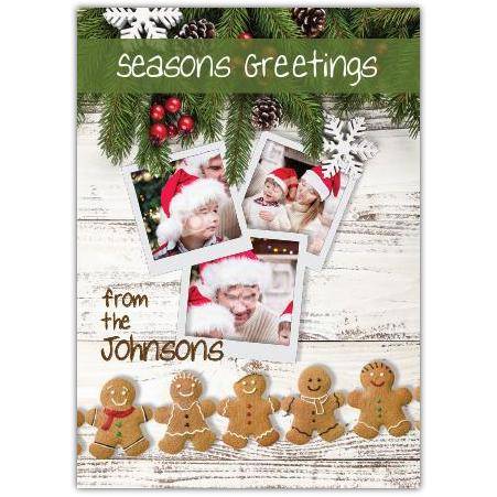 Christmas ginger greeting card personalised a5pzw2016003037