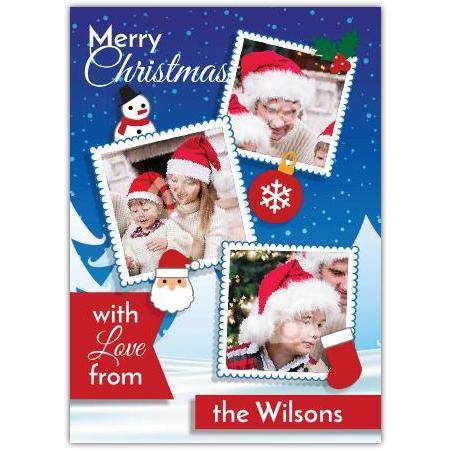 Snowman Santa greeting card personalised a5pzw2016003052