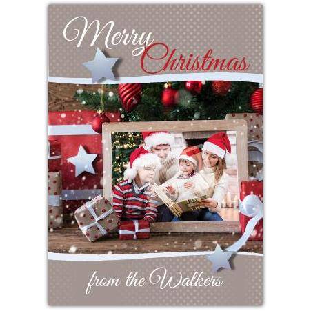 Christmas tree presents greeting card personalised a5pzw2016003057