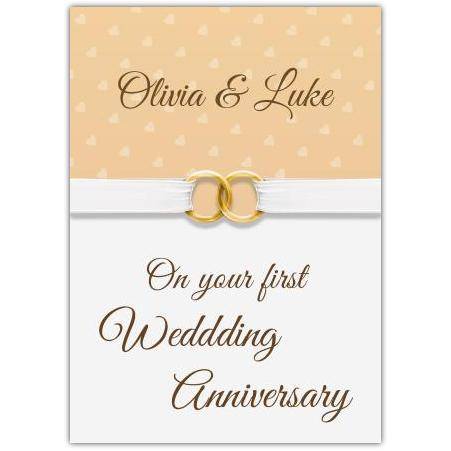 1st wedding anniversary paper greeting card personalised a5pzw2016003067