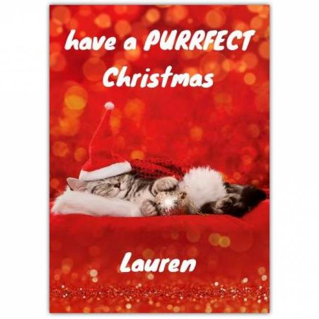 Cat cute greeting card personalised a5pzw2016003095
