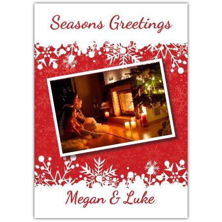 Christmas scene fireplace greeting card personalised a5pds2016003099