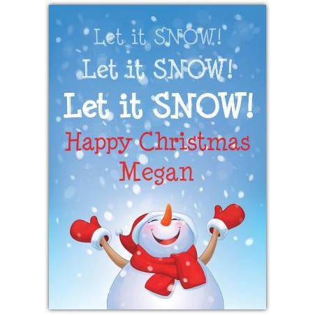 Snowman snow greeting card personalised a5pzw2016003119