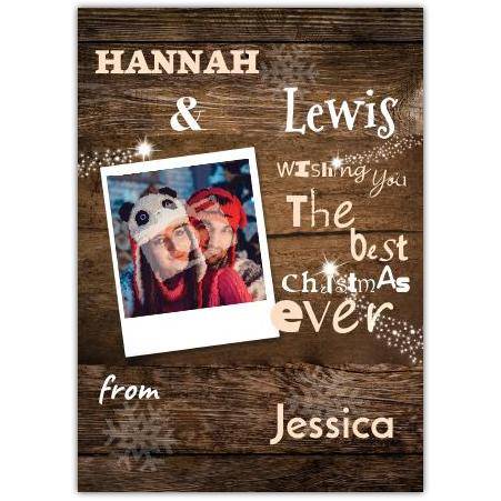 Best Christmas wood greeting card personalised a5pds2016003122