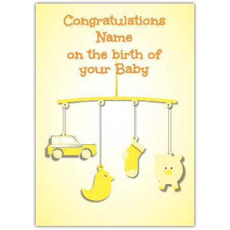 New Baby greeting card personalised a5pzw2016003164
