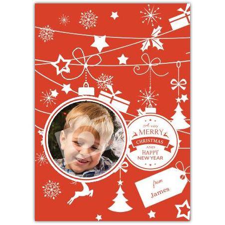 Christmas ornaments decorations greeting card personalised a5pds2016003177