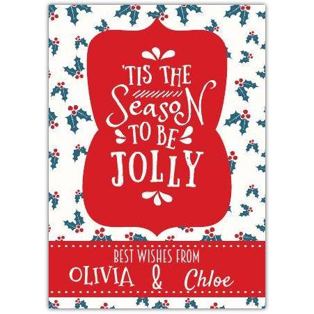 Tis the season Christmas rhyme greeting card personalised a5pzw2016003277