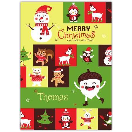 Cute Christmas greeting card personalised a5pzw2016003289