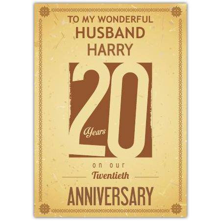 20th Anniversary china greeting card personalised a5pzw2016003365