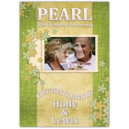 30th wedding anniversary pearl greeting card personalised a5pzw2016003418