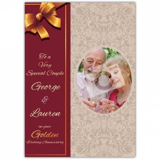 50th Wedding Anniversary Golden greeting card personalised a5pzw2016003420