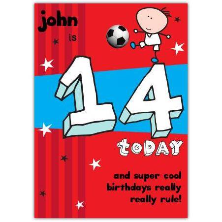 14th birthday greeting card personalised a5blm2017003505