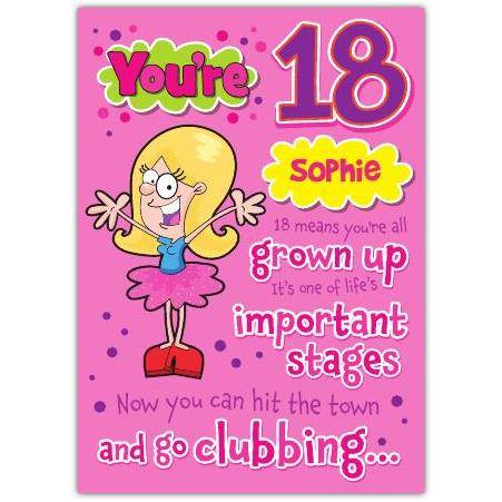 18th clubbing greeting card personalised a5blm2017003509