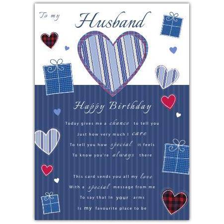 Husband blue greeting card personalised a5blm2017003568