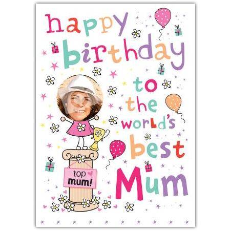 Top mum balloons greeting card personalised a5blm2017003592