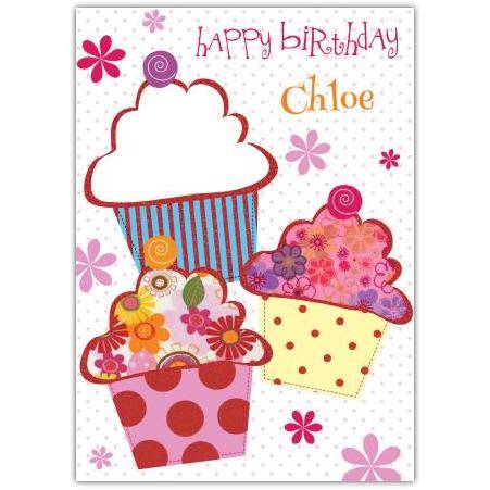 Cupcakes colourful greeting card personalised a5blm2017003616