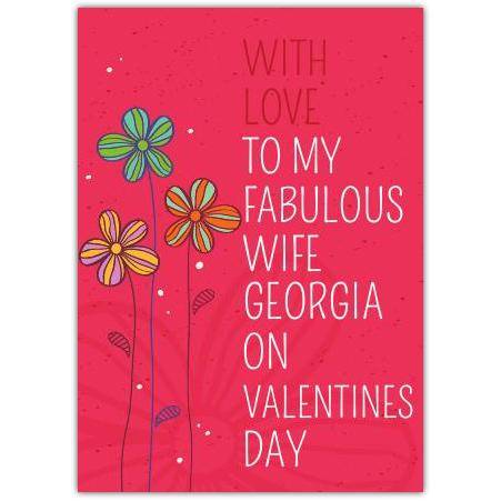 Love colourful greeting card personalised a5pzw2017004032