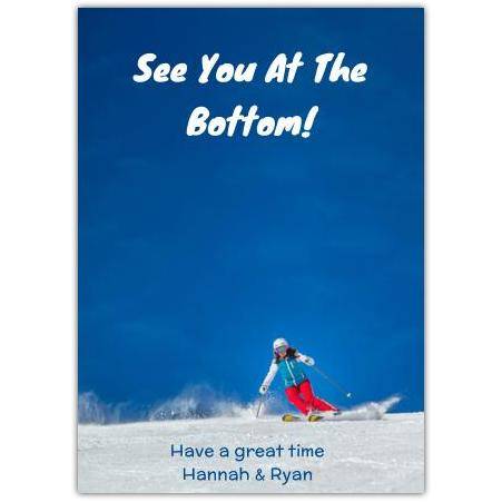 Ski snow greeting card personalised a5pzw2017004574