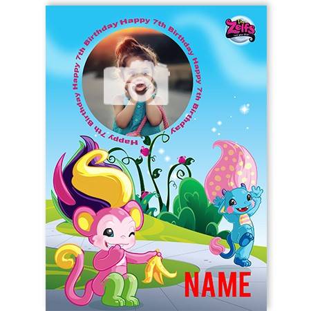 The Zelfs cartoon greeting card personalised a5gem252828hbed