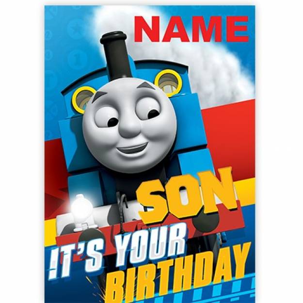 Thomas the Tank Engine animation greeting card personalised a5gem252934thed