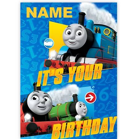 Thomas the Tank Engine animation greeting card personalised a5gem252958thed