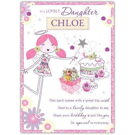 To A Lovely Daughter Angel Birthday Card