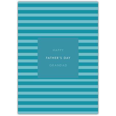 Blue Striped Happy Father's Day Greeting Card