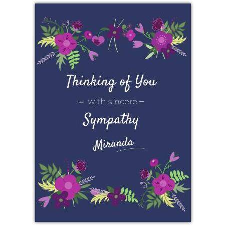 Sympathy With Pink Flowers Card