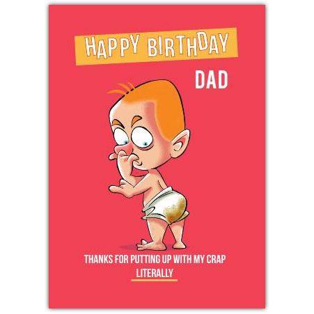Happy Birthday Baby With Dirty Diaper Card