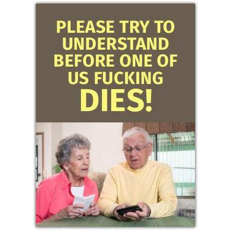 Birthday Rude Funny Elderly Greeting Card