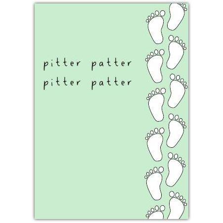 Baby Congratulations Pitter Patter Greeting Card