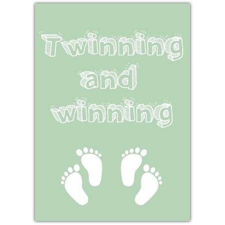 Congratulations Baby Twins Greeting Card