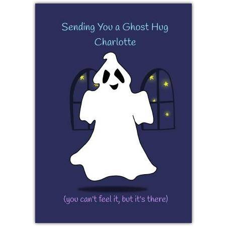 Sending Hugs Ghost Boo Greeting Card